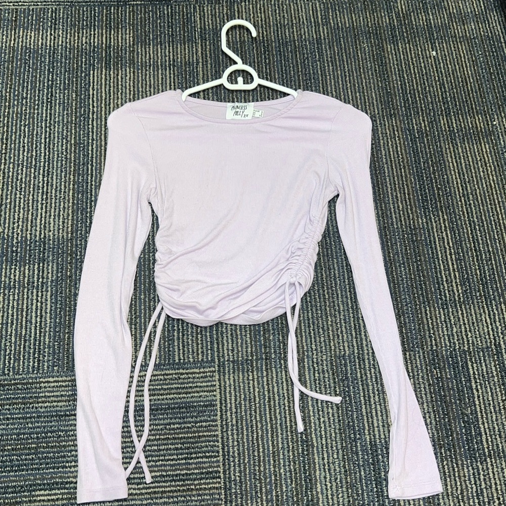 Purple Princess Polly scrunched long sleeve top